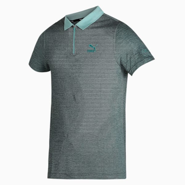 One8 Men's Jaquard Slim Fit Polo, Mineral Blue, extralarge-IND