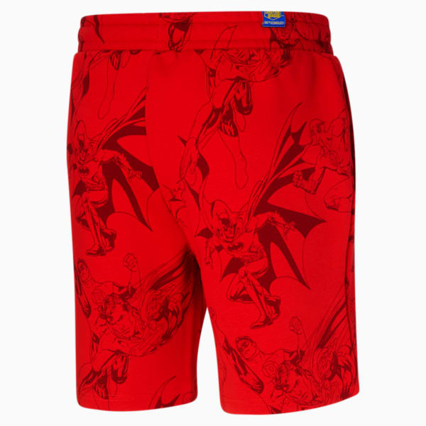 PUMA x DC Justice League AOP Men's Shorts, High Risk Red-AOP, extralarge