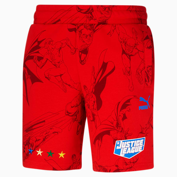 PUMA x DC Justice League AOP Men's Shorts, High Risk Red-AOP, extralarge