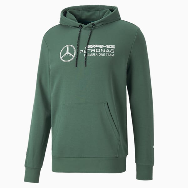 Mercedes AMG Petronas F1 Logo Motorsport Men's Regular Fit Hoodie, Deep Forest, extralarge-IND