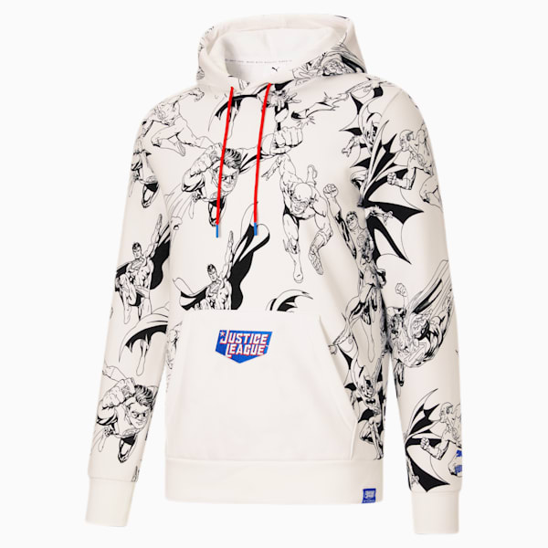 PUMA x DC Justice League AOP Men's Hoodie, Puma White-AOP, extralarge