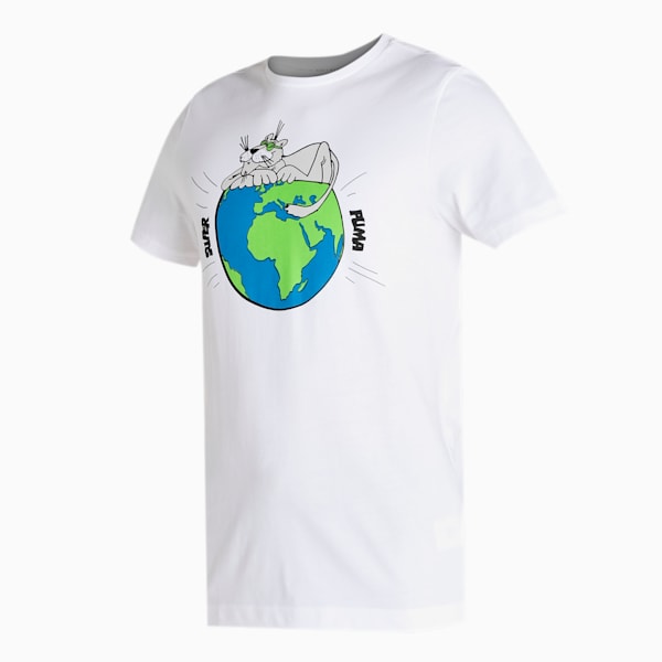 PUMA Graphic Sustainability Slim Fit Men's T-Shirt, Puma White-2, extralarge-IND