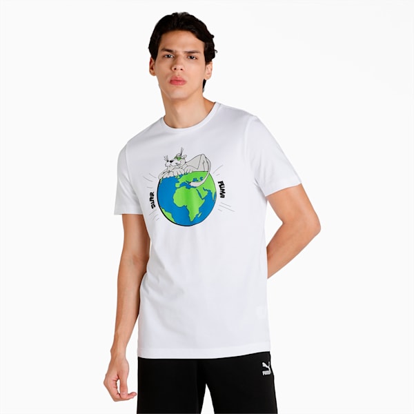 PUMA Graphic Sustainability Slim Fit Men's T-Shirt, Puma White-2, extralarge-IND