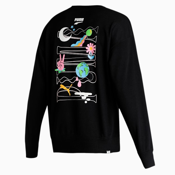 Downtown Graphic Crew Regular Fit Men's Sweat Shirt, Puma Black, extralarge-IND