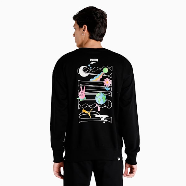 Downtown Graphic Crew Regular Fit Men's Sweat Shirt, Puma Black, extralarge-IND