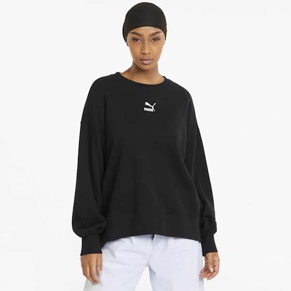 ウィメンズ CLASSICS オーバーサイズ クルースウェット, Puma Black, extralarge-JPN