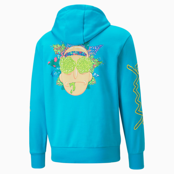 Sudadera de basketball con capucha para hombre PUMA x RICK AND MORTY, Scuba Blue, extralarge