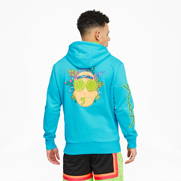 Sudadera de basketball con capucha para hombre PUMA x RICK AND MORTY, Scuba Blue, extralarge