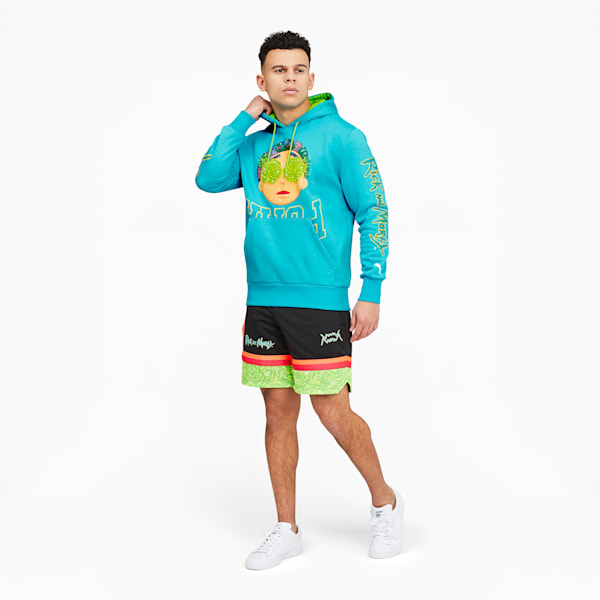 Sudadera de basketball con capucha para hombre PUMA x RICK AND MORTY, Scuba Blue, extralarge