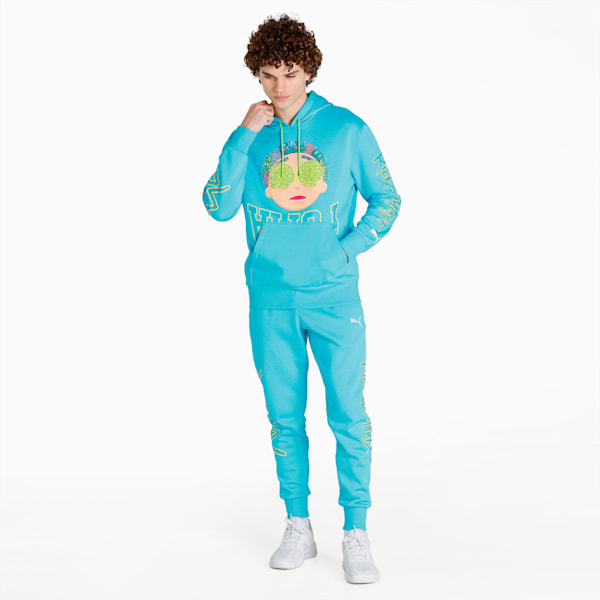 Sudadera de basketball con capucha para hombre PUMA x RICK AND MORTY, Scuba Blue, extralarge