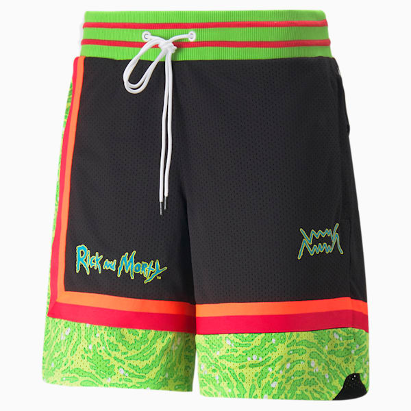 PUMA x RICK AND MORTY Men's Basketball Shorts, Puma Black, extralarge