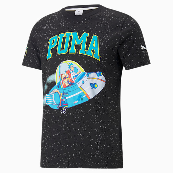 Playera deportiva de basketball de manga corta para hombre PUMA x RICK AND MORTY, Puma Black, extralarge