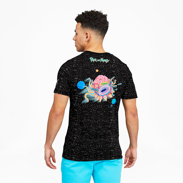 Playera deportiva de basketball de manga corta para hombre PUMA x RICK AND MORTY, Puma Black, extralarge