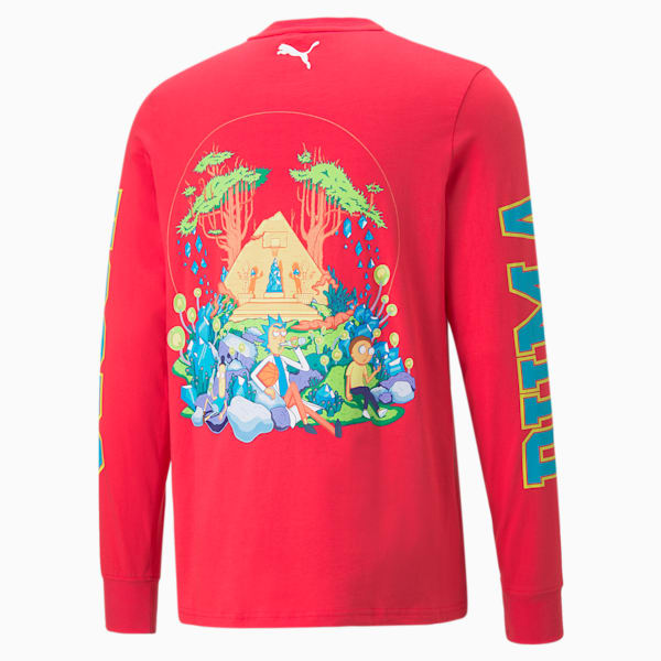 Playera de basketball de manga larga para hombre PUMA x RICK AND MORTY, Nrgy Rose, extralarge