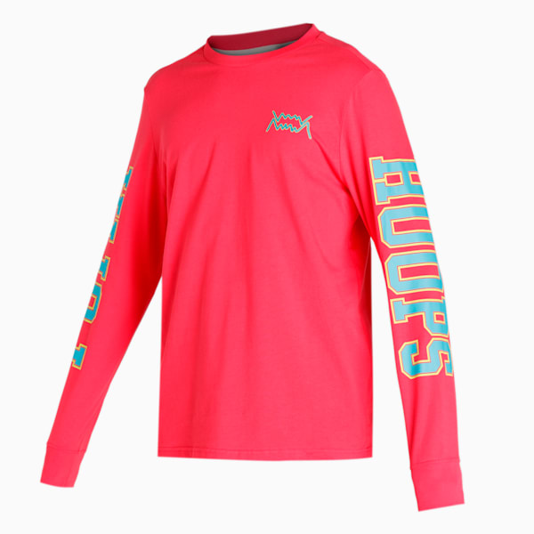 PUMA x RICK AND MORTY Long Sleeve Men's Basketball T-shirt, Nrgy Rose, extralarge-IND