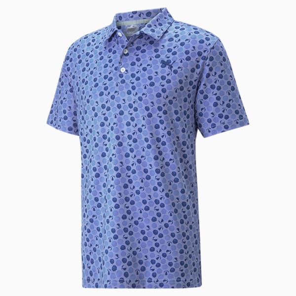 Mattr Beach Trip Men's Golf Polo, Lavendar Pop-Blazing Blue, extralarge