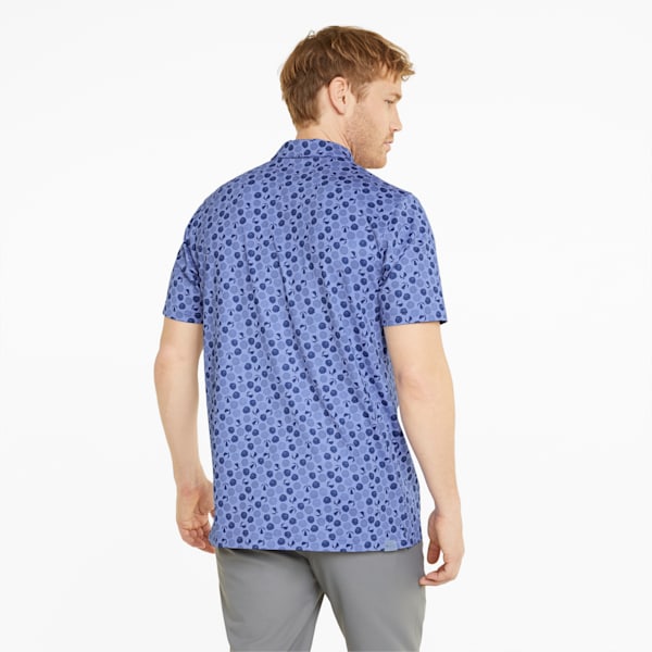 Camiseta tipo polo Mattr Beach Trip para hombre, Lavendar Pop-Blazing Blue