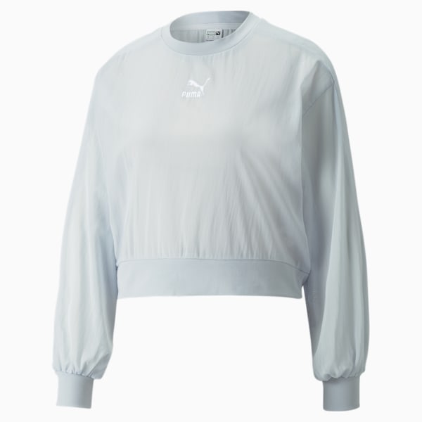 ウィメンズ T7 バルーン スリーブ メッシュ クルーネック, Arctic Ice