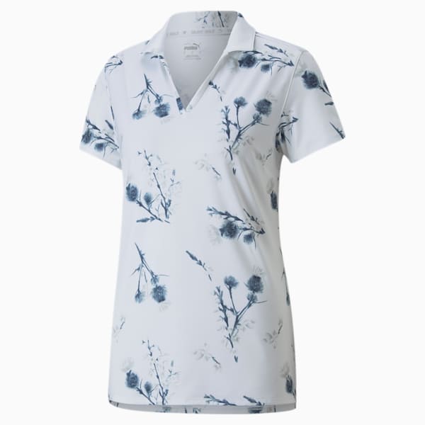 Mattr Lowlands Golf Polo Shirt Women, Bright White-Navy Blazer