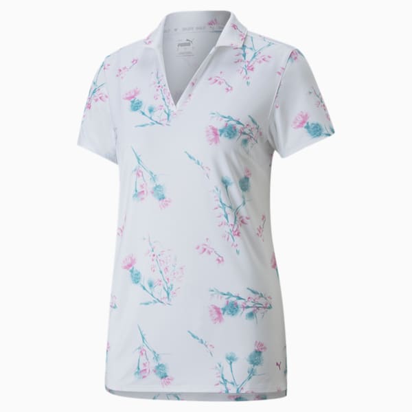 Mattr Lowlands Golf Polo Shirt Women, Bright White-Mauve Pop