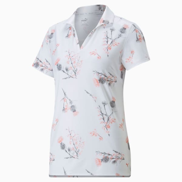 Mattr Lowlands Golf Polo Shirt Women, Bright White-Carnation Pink