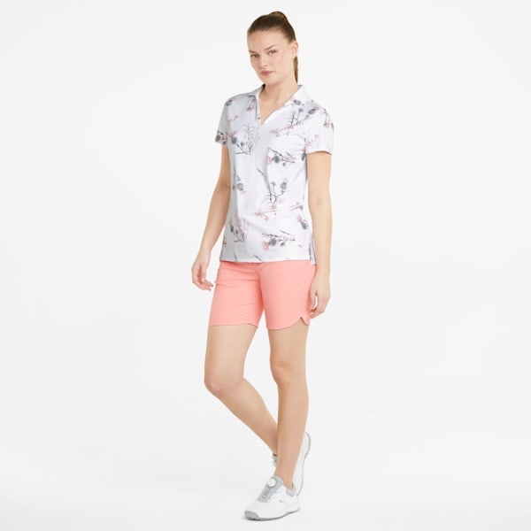 Mattr Lowlands Golf Polo Shirt Women, Bright White-Carnation Pink