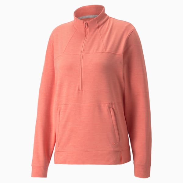 CLOUDSPUN Rockaway Half-Zip Golf Sweatshirt Women, Carnation Pink