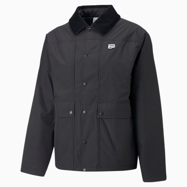 Downtown Men's Regular Fit Padded Coach Jacket, Puma Black, extralarge-IND
