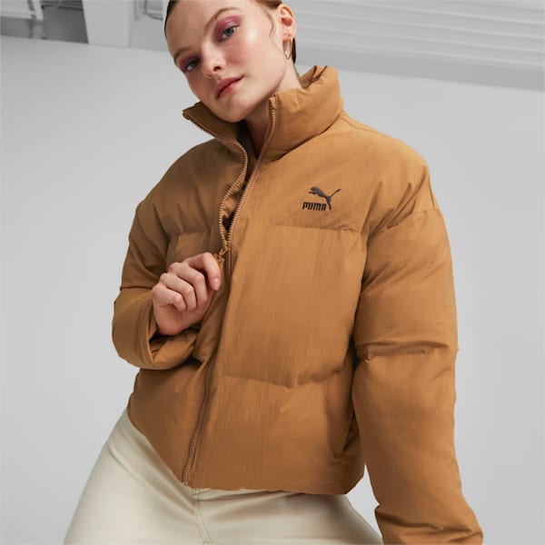 Classics Oversized Women's Puffer Jacket, Desert Tan