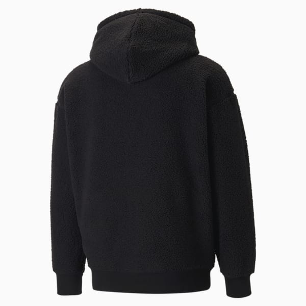 Classics Sherpa Men's Relaxed Fit Hoodie, Puma Black, extralarge-IND