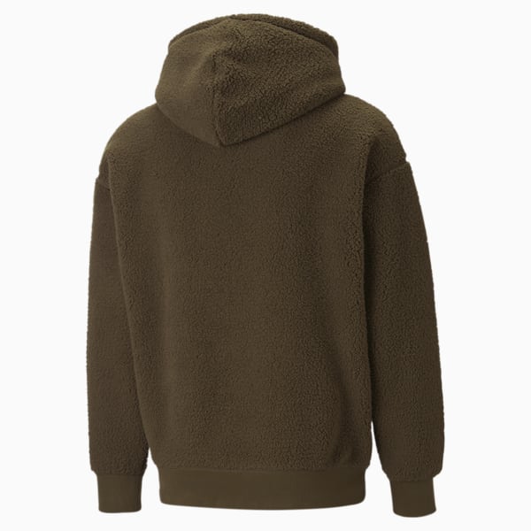 Classics Sherpa Men's Relaxed Fit Hoodie, Deep Olive, extralarge-IND