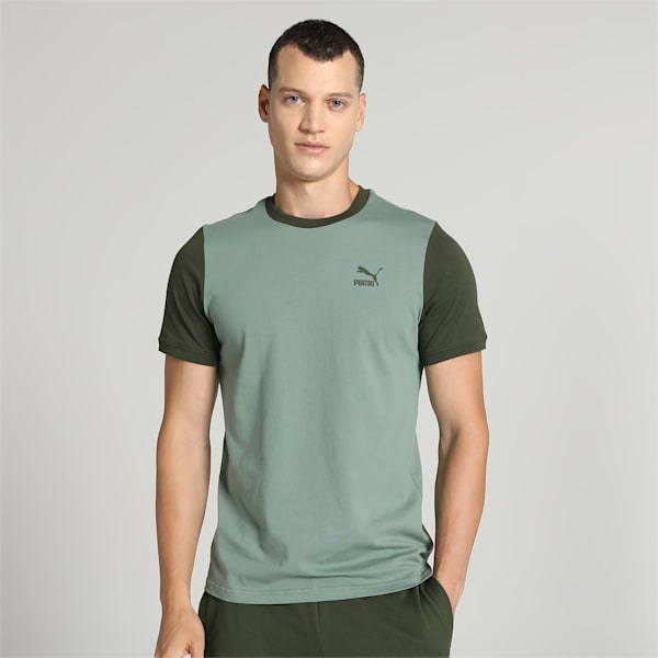 Classics Block Men's Regular Fit T-Shirt, Eucalyptus-Myrtle, extralarge-IND
