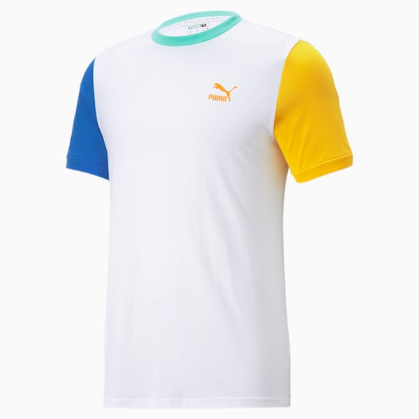 Playera para hombre Classics Block, Puma White-Puma Royal, extralarge