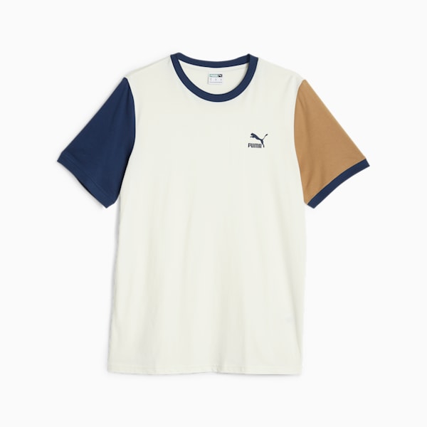 Classics Block Men's Tee, Warm White-Persian Blue, extralarge