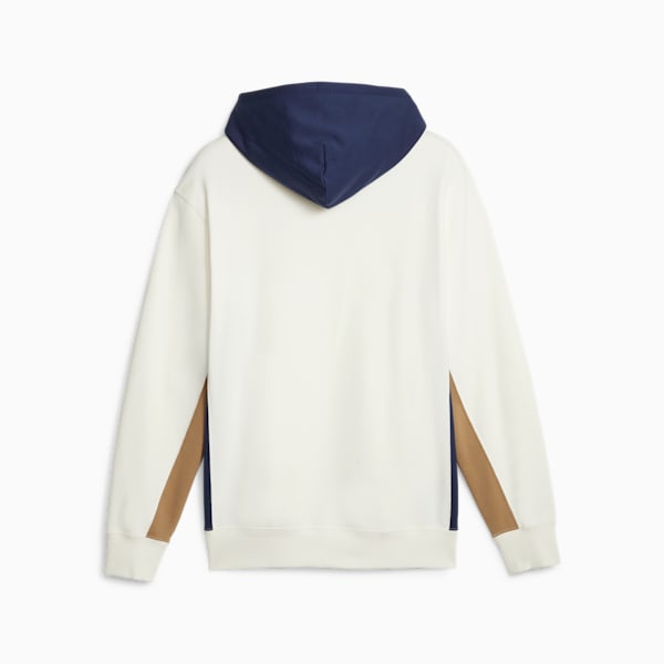 Sudadera con capucha y colores combinados para hombre, Warm White-Persian Blue, extragrande