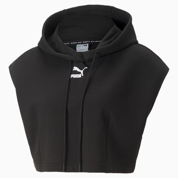 ウィメンズ DARE TO フーディー クロップド ベスト, Puma Black, extralarge-JPN