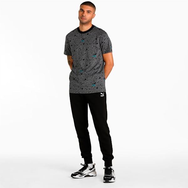 Brand Love AOP Men's Regular Fit T-Shirt, Puma Black-AOP, extralarge-IND