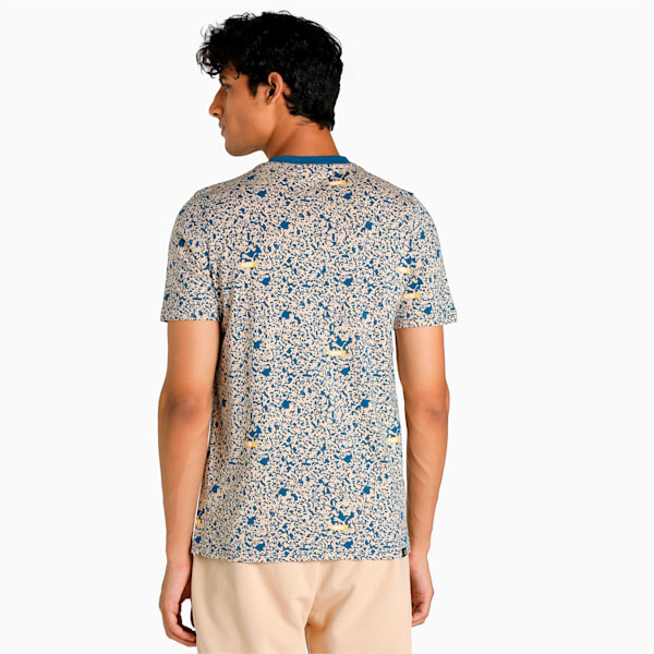 Brand Love AOP Men's Regular Fit T-Shirt, Lake Blue-AOP, extralarge-IND