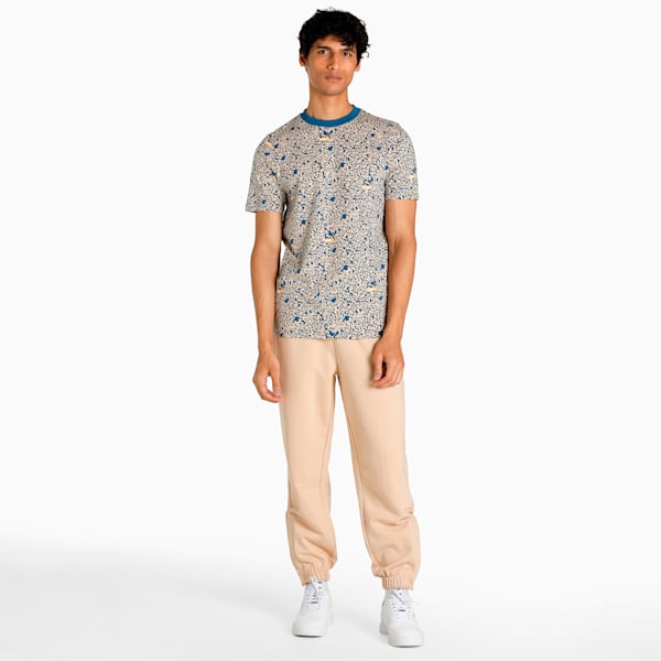Brand Love AOP Men's Regular Fit T-Shirt, Lake Blue-AOP, extralarge-IND