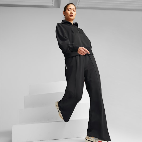 Infuse Women's Half-Zip Oversized Sweatshirt, Puma Black, extralarge-IND