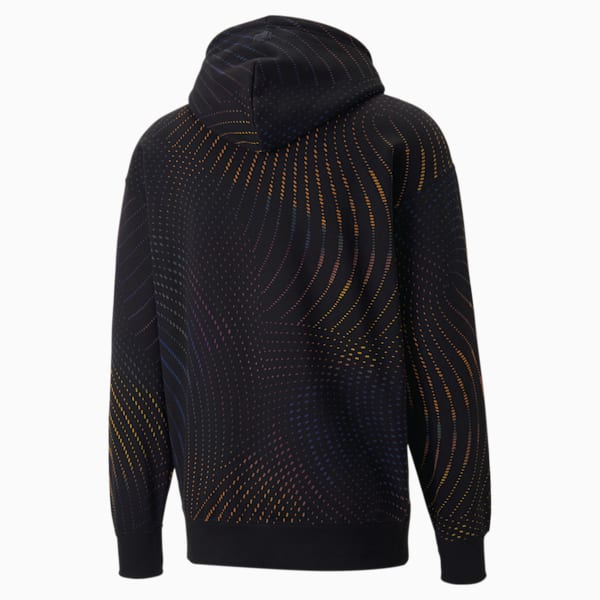 SWxP Printed Men's Relaxed Fit Hoodie, Puma Black-AOP, extralarge-IND