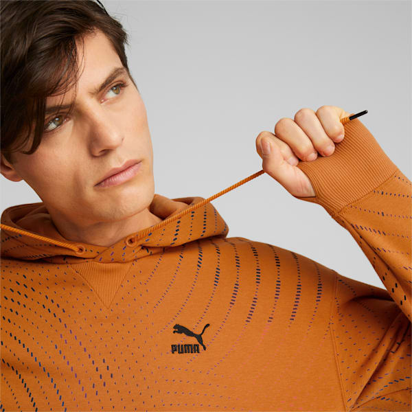 SWxP Printed Men's Relaxed Fit Hoodie, Orange Brick-AOP, extralarge-IND