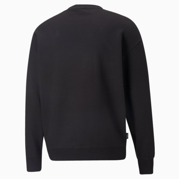 Chandail en molleton gaufré à col rond Downtown, Puma Black, extralarge