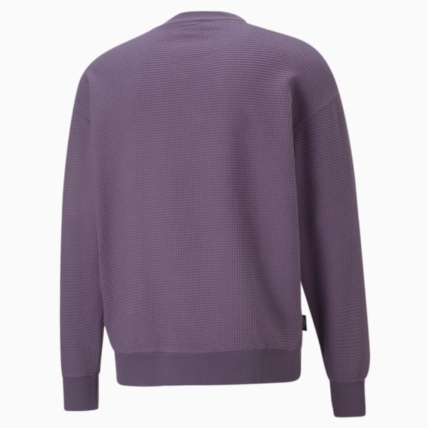 Downtown Waffle Men's Crewneck Sweatshirt, Purple Charcoal, extralarge