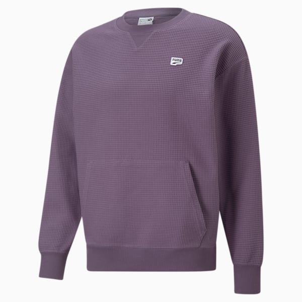 Downtown Waffle Men's Crewneck Sweatshirt, Purple Charcoal, extralarge