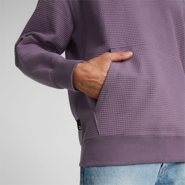Downtown Waffle Men's Crewneck Sweatshirt, Purple Charcoal, extralarge