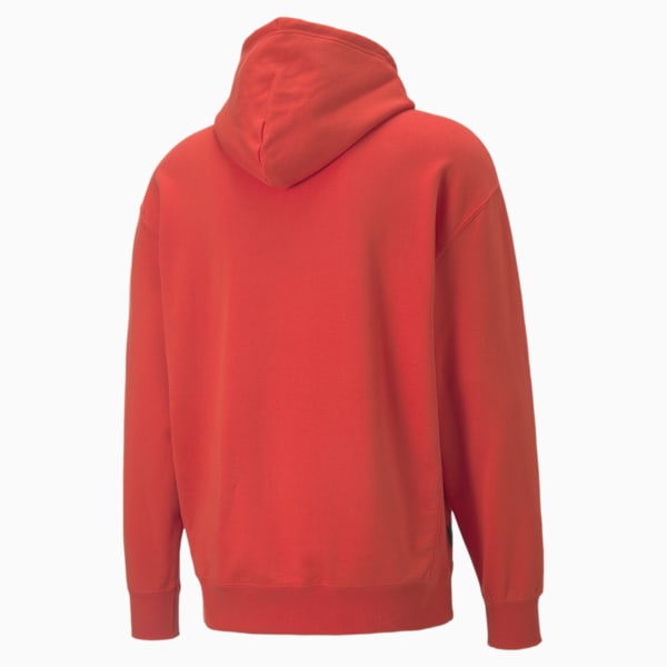 Downtown Graphic Men's Relaxed Fit Hoodie, Burnt Red, extralarge-IND