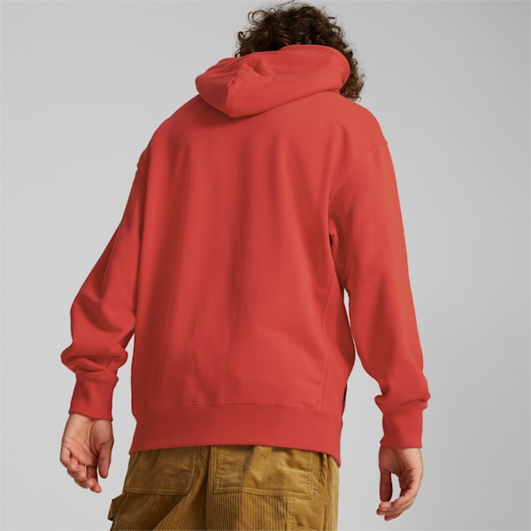 Downtown Graphic Men's Relaxed Fit Hoodie, Burnt Red, extralarge-IND
