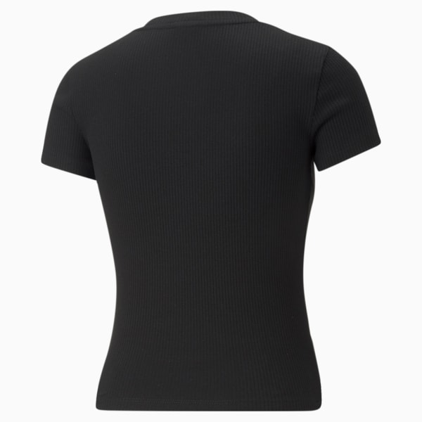 T-shirt ajusté côtelé Classics Femme, Puma Black, extralarge