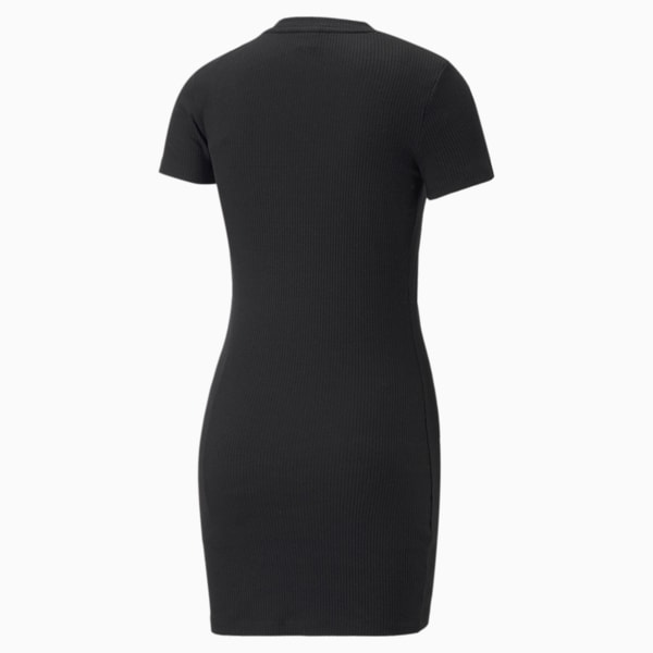 Classics Women's Ribbed T-Shirt Dress, Puma Black, extralarge-IND